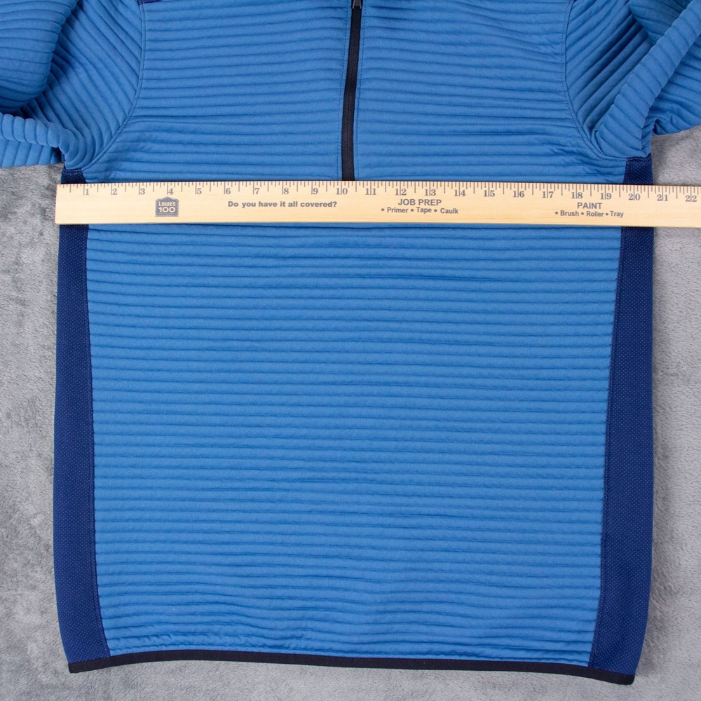 Under Armour Mens M ColdGear Golf 1/4 Zip‎ Pullover Blue Textured Ribbed - Picture 7 of 11